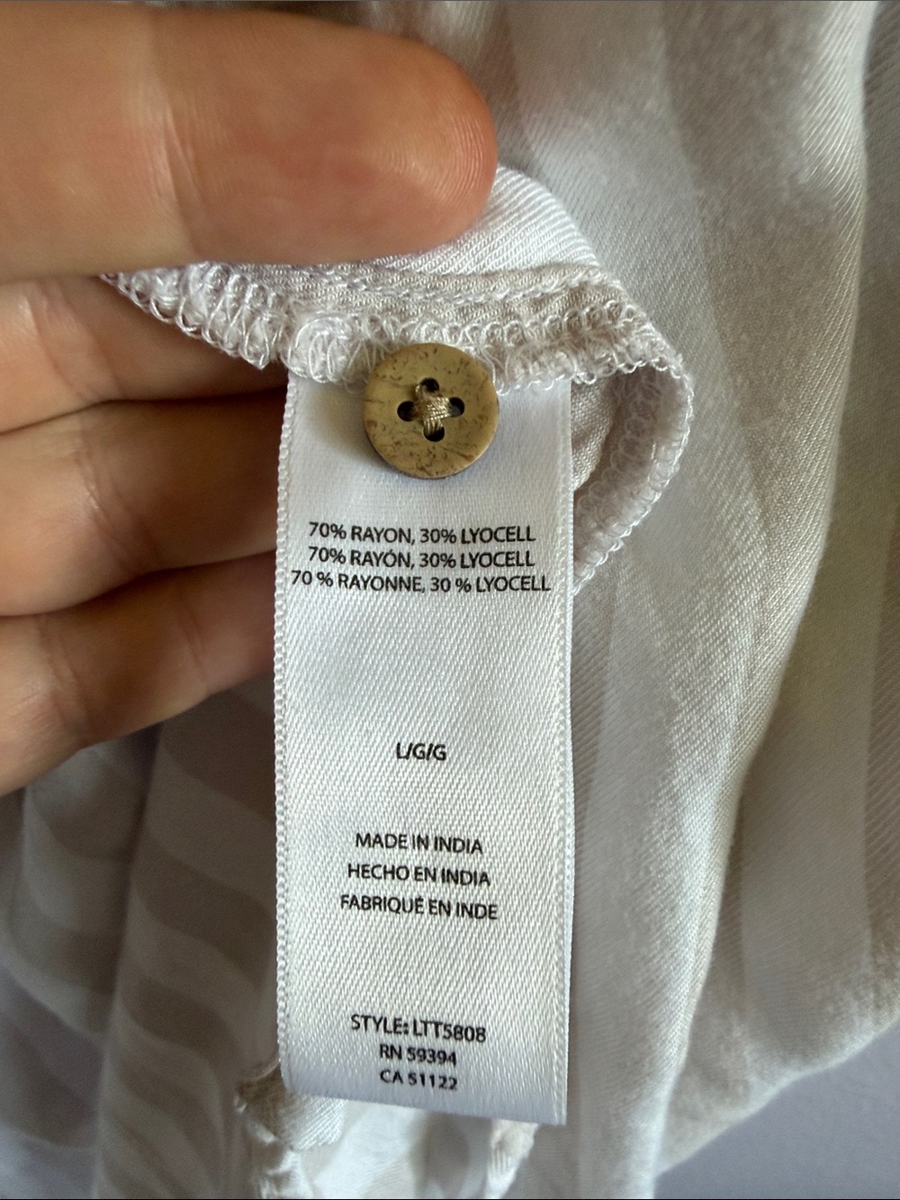 beachlunchlounge Cream and White Button Top - Picture 4 of 7